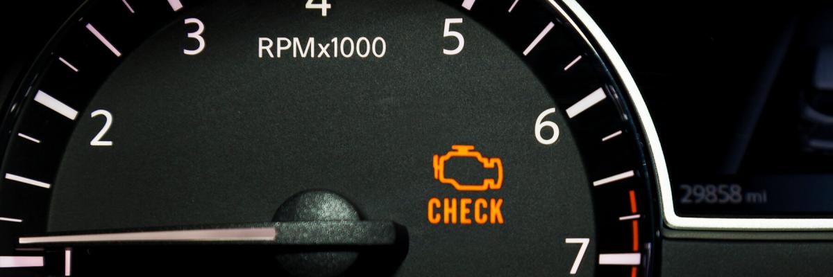 check engine light on in vehicle